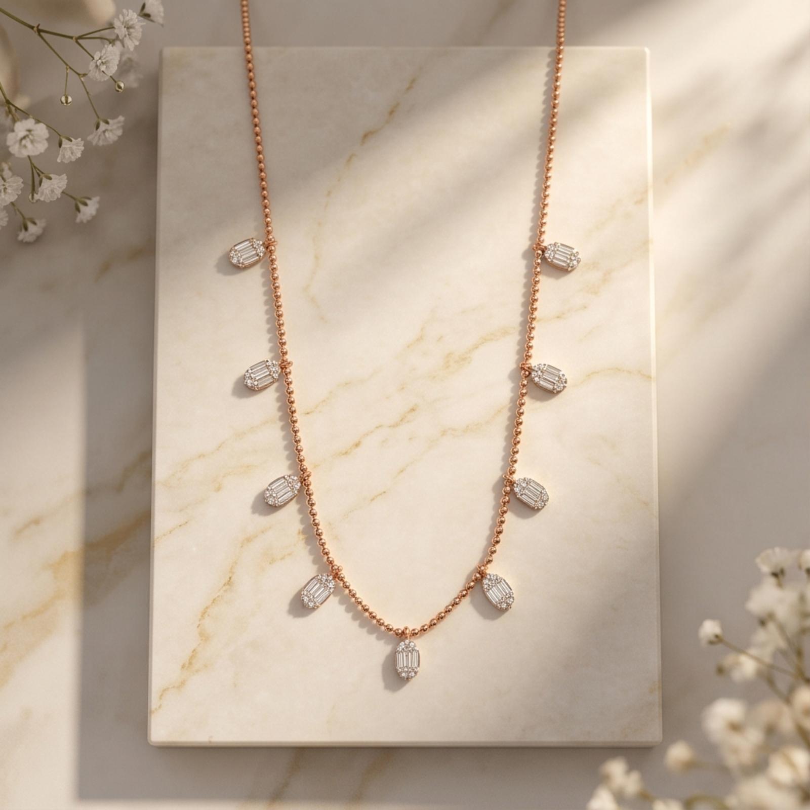 Discover the Beauty of Natural Diamond Necklace in 18K Gold - Image 5