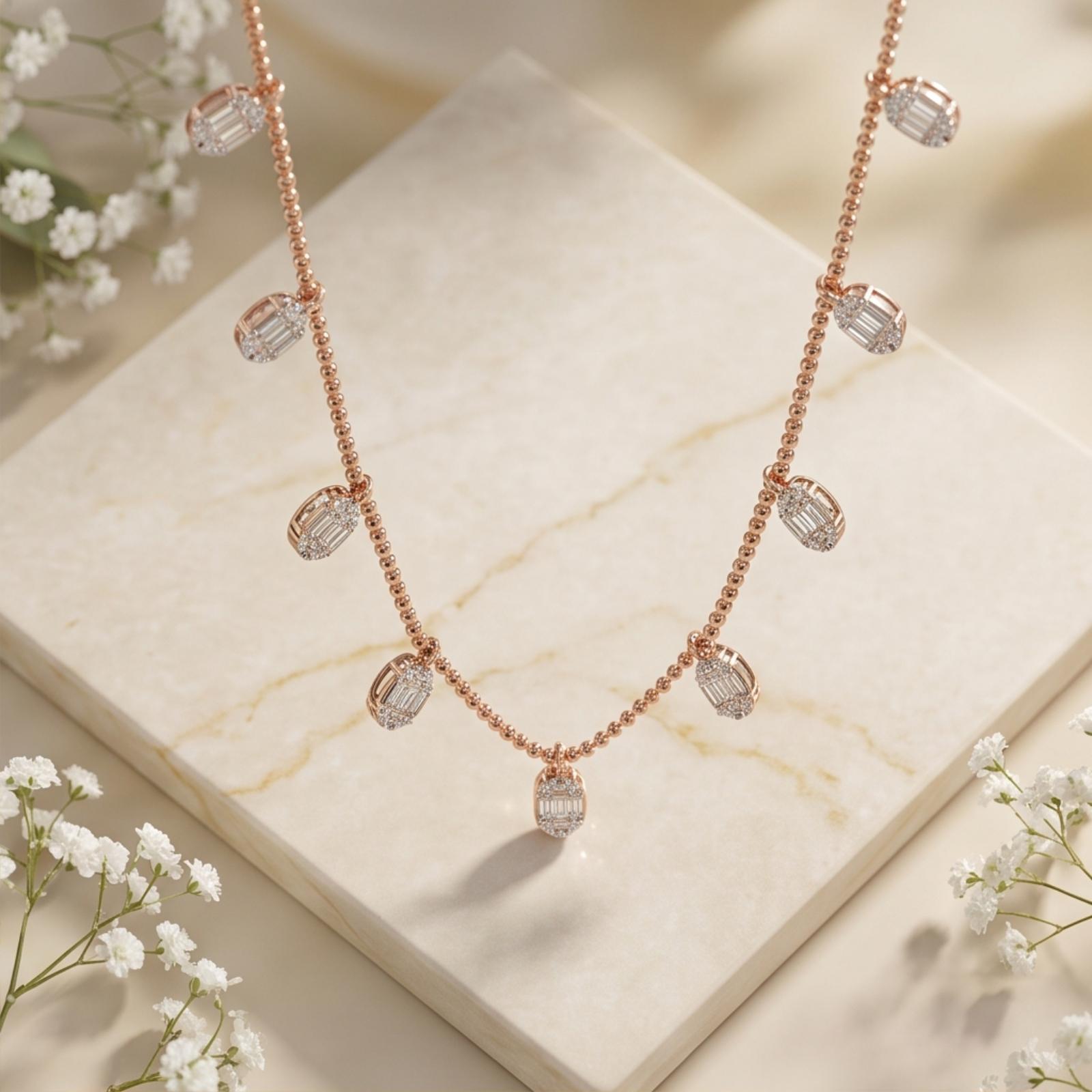 Discover the Beauty of Natural Diamond Necklace in 18K Gold - Image 4