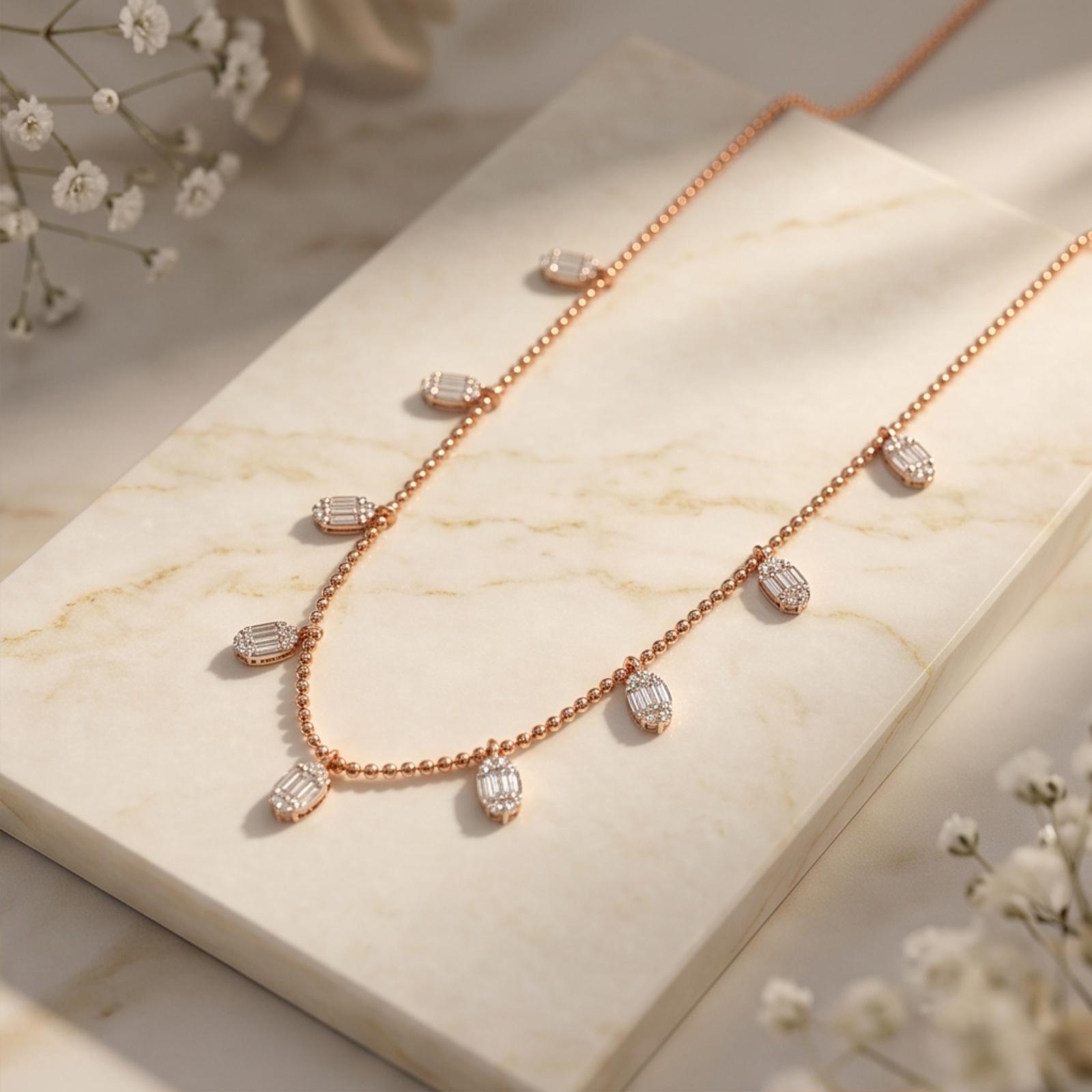 Discover the Beauty of Natural Diamond Necklace in 18K Gold - Image 2