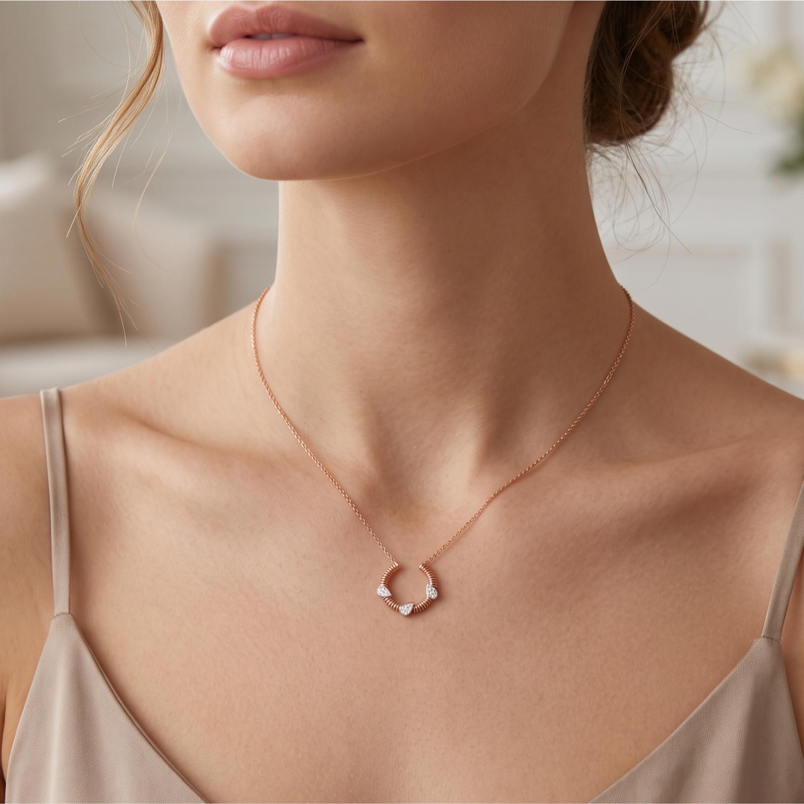 Unveiling Timeless Luxury in Natural Diamond Necklace in 18K Gold - Image 5