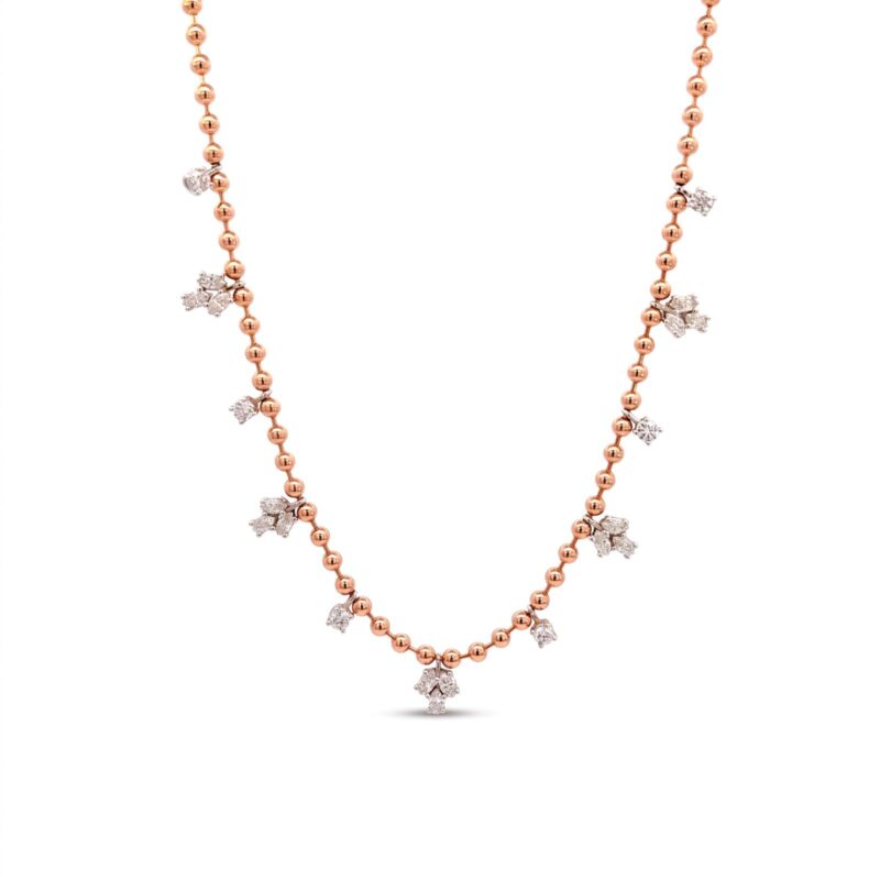 Radiate Luxury with Natural Diamond Necklace in 18K Gold Jewellery