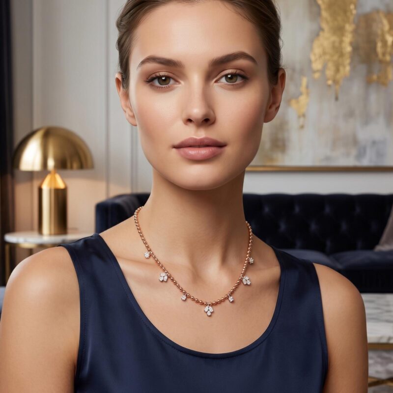 Alternative view of Radiate Luxury with Natural Diamond Necklace in 18K Gold Jewellery