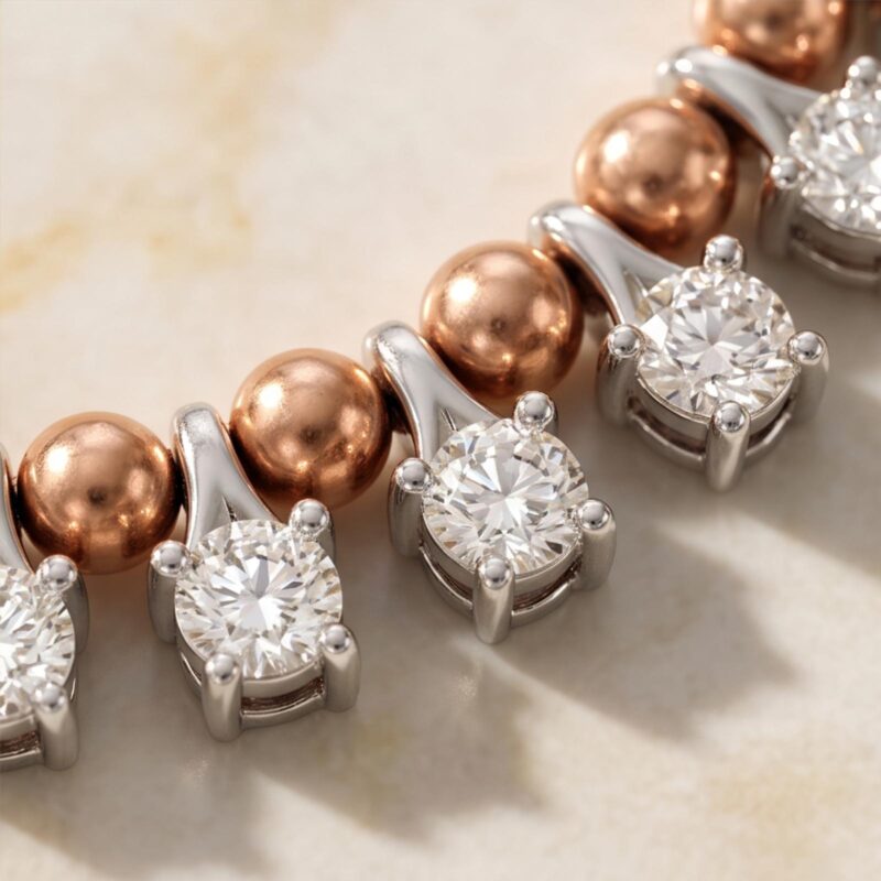 Alternative view of Where Natural Diamond Necklace Meet the Elegance of 18K Gold
