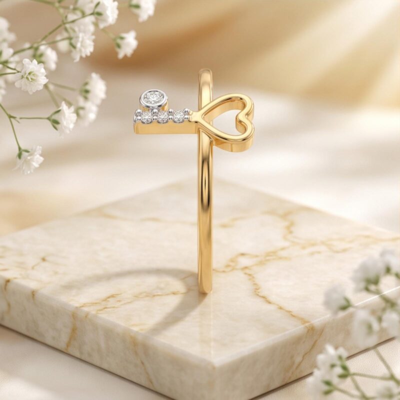Alternative view of Elegant Lightweight 18K Gold Natural Diamond Ring For Everyday Luxury