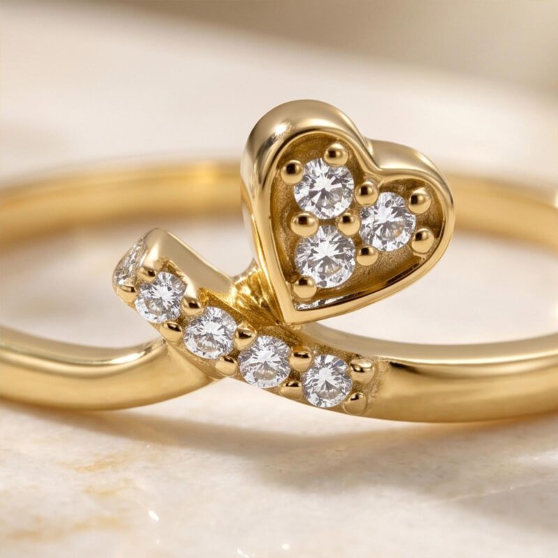 Alternative view of Chic Lightweight 18K Gold Ring With Timeless Natural Diamond Brilliance