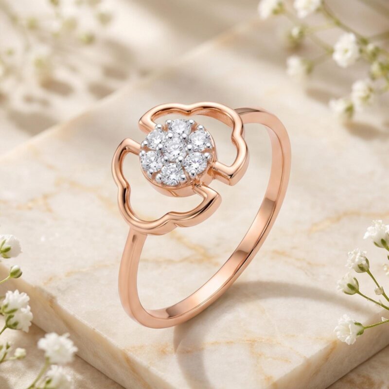 Alternative view of Luxury Lightweight 18K Gold Natural Diamond Ring Crafted For Modern Women