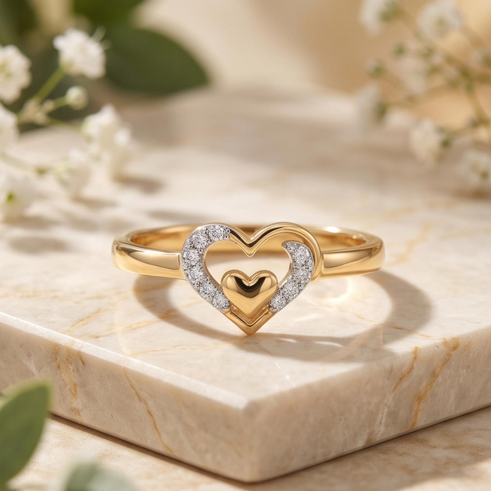 Beautifully Crafted Lightweight 18K Gold Ring With Genuine Natural Diamonds - Image 4