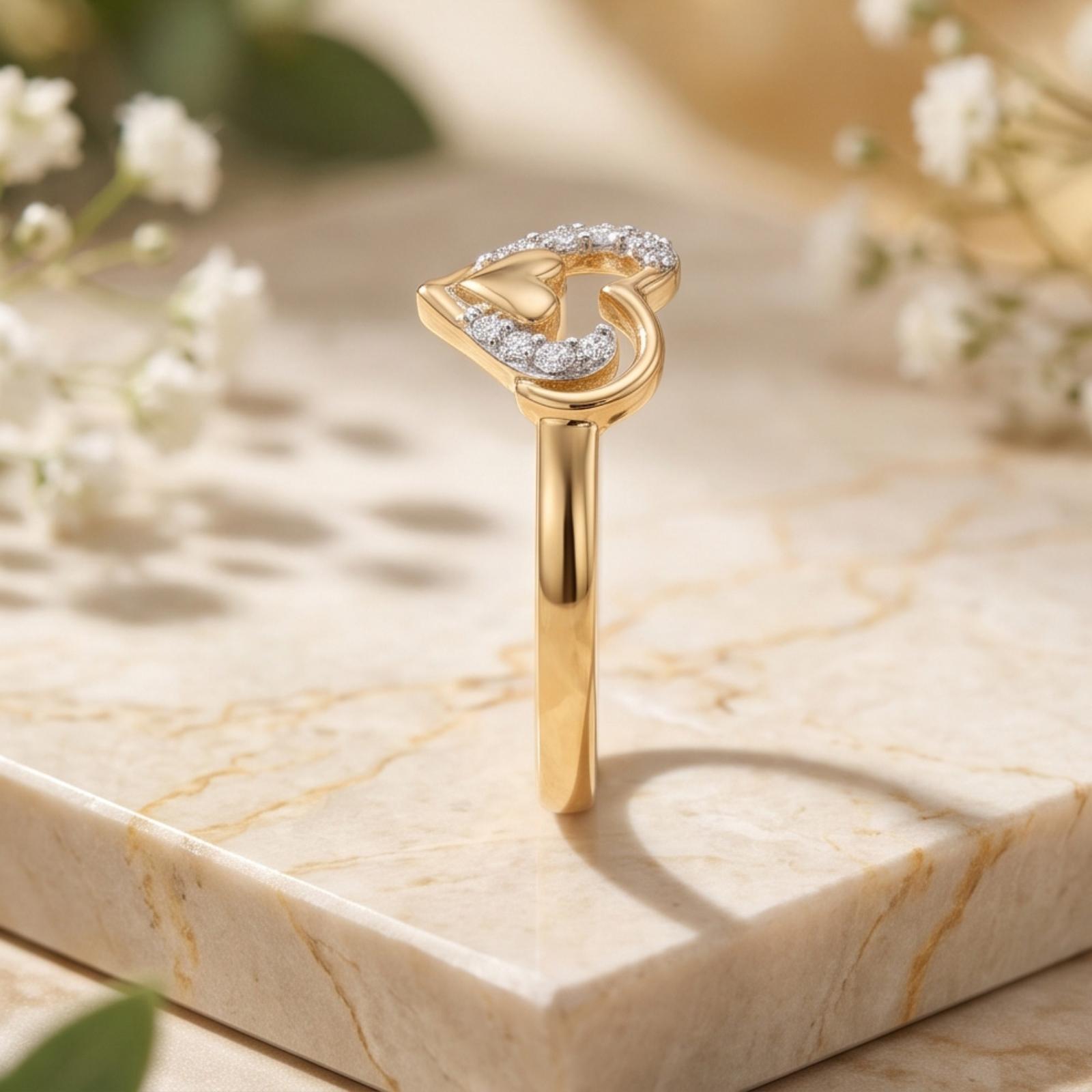 Beautifully Crafted Lightweight 18K Gold Ring With Genuine Natural Diamonds - Image 6