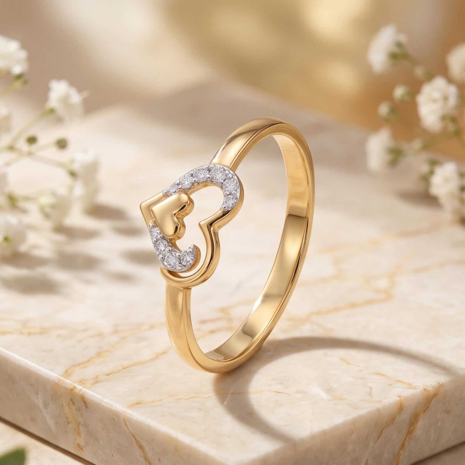 Beautifully Crafted Lightweight 18K Gold Ring With Genuine Natural Diamonds - Image 5