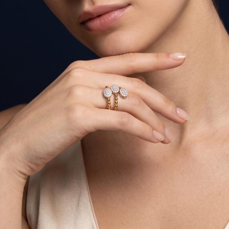 Alternative view of Elegant 18K Gold Ring with Natural Diamond | Bafleh Jewellery