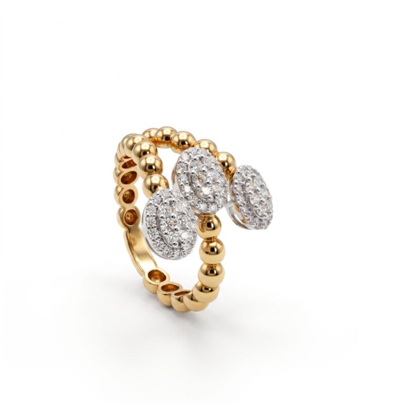 Elegant 18K Gold Ring with Natural Diamond | Bafleh Jewellery