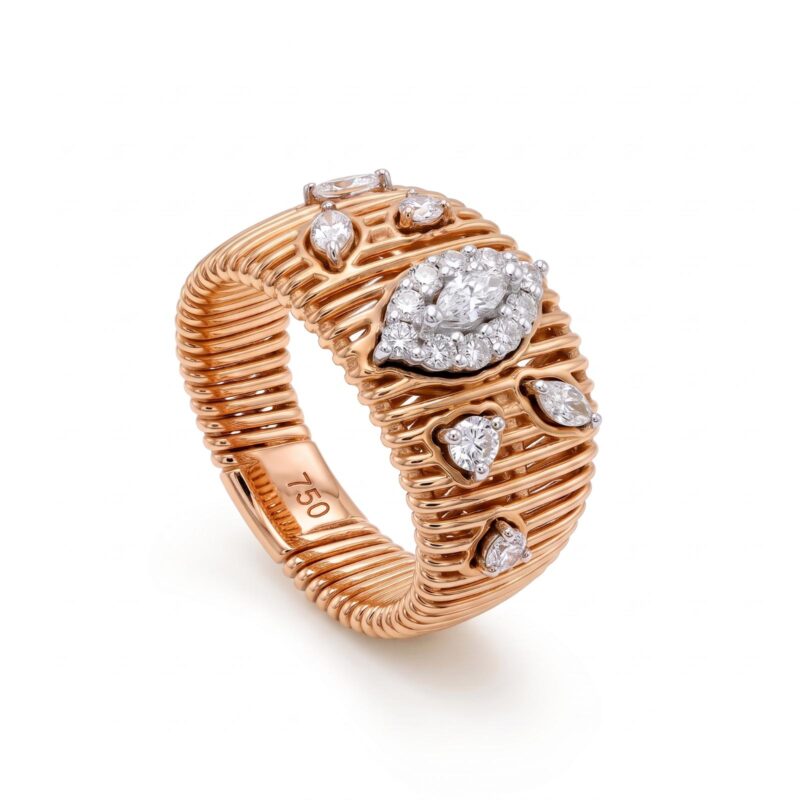 Certified Natural Diamond Ring in 18K Gold | Bafleh Jewellery
