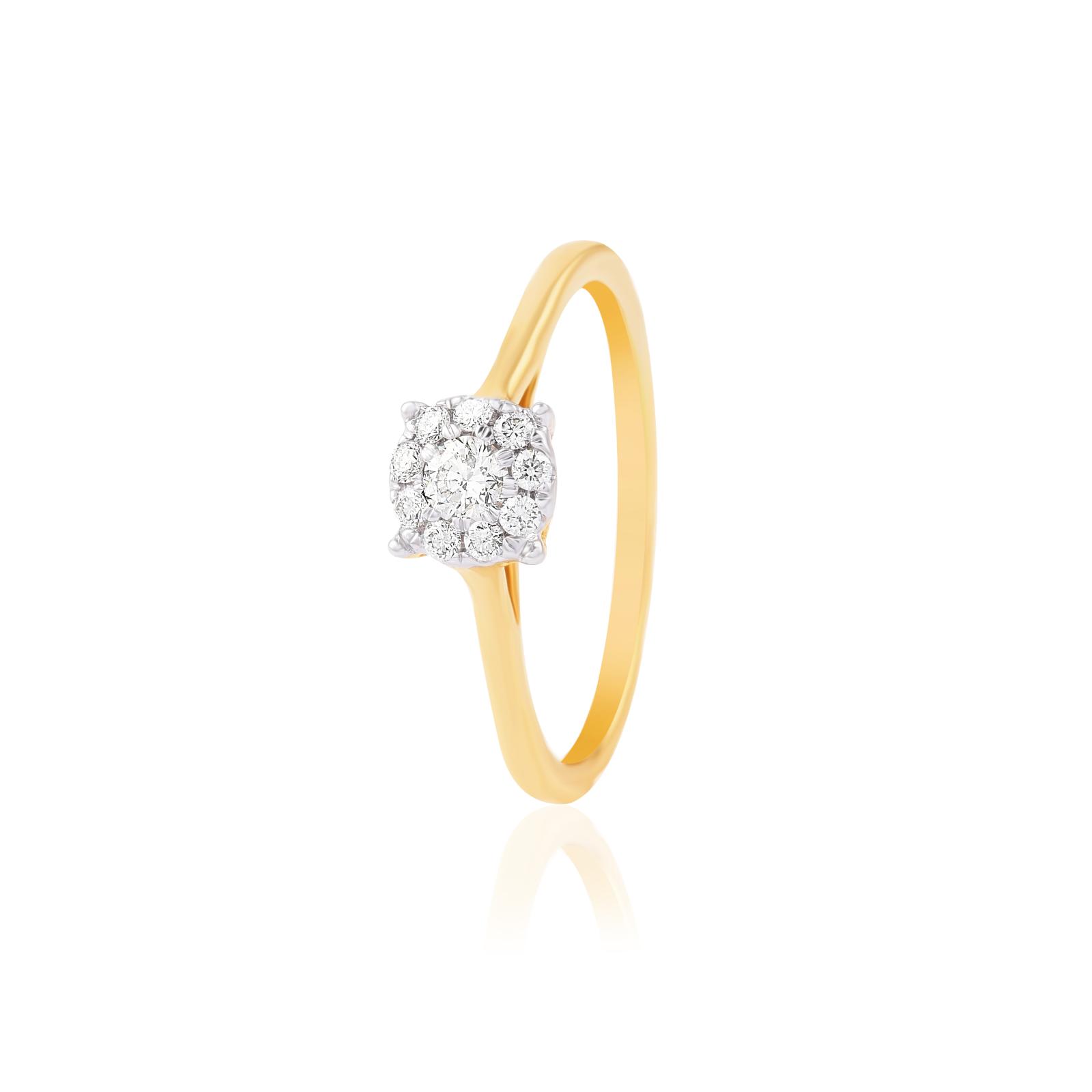 18K Yellow Gold Diamond Engagement Ring with IDT Certificate Exclusively at Bafleh Jewellery