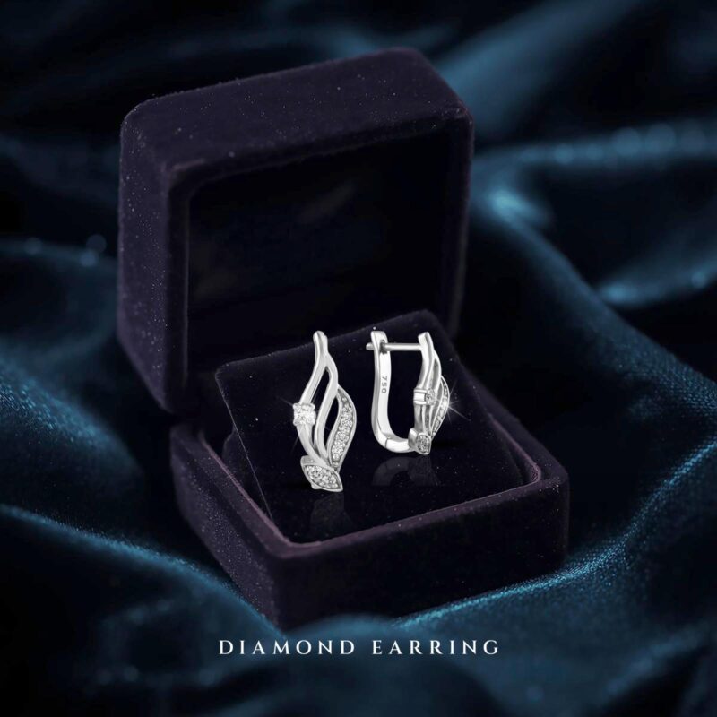 Alternative view of Indulge in the Ultimate Luxury: 18K White Gold Diamond Earrings with IDT Certification by Bafleh Jewellery