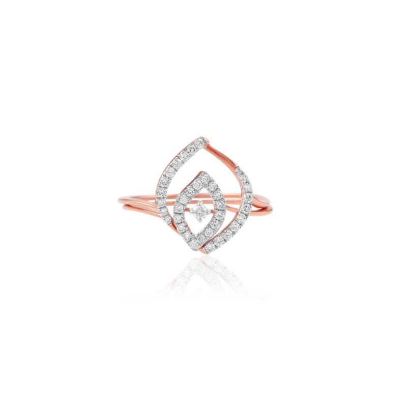 Exquisite 18K Rose Gold Twin Diamond Engagement Rings at Bafleh Jewellery
