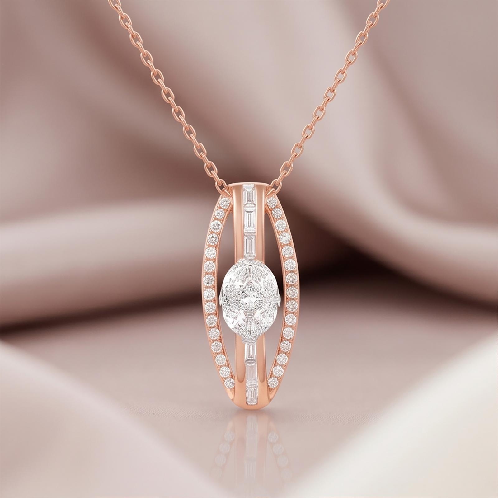 Embrace Eternal Beauty with Brilliant Diamond Necklaces in 18K Gold by Bafleh Jewellery