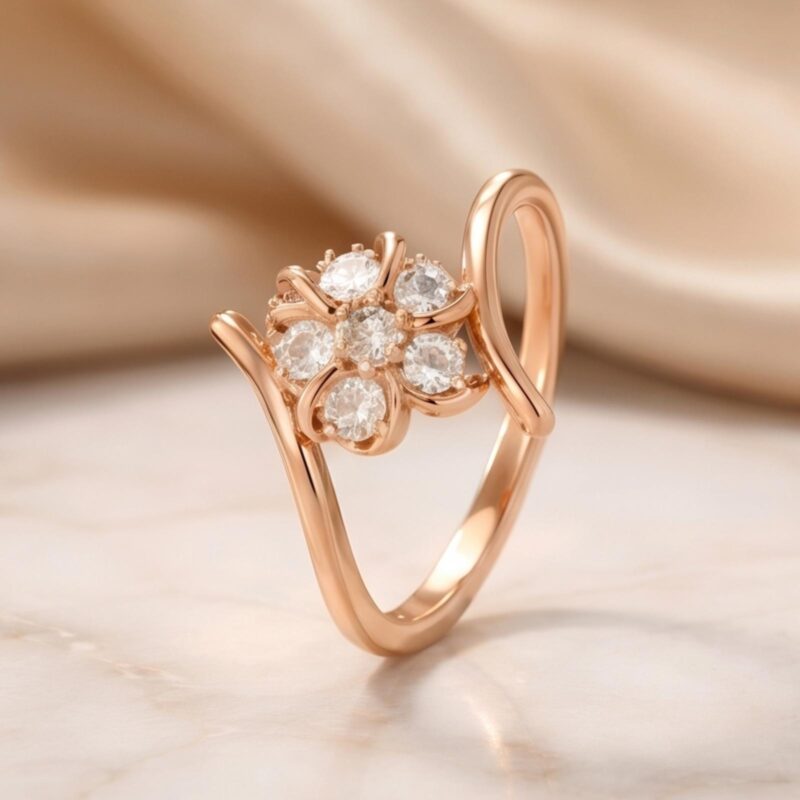 Where Elegance Begins Discover the All-New Lounge Collection of 14K Rose Gold Diamond Rings Now Launched at Bafleh Jewellery