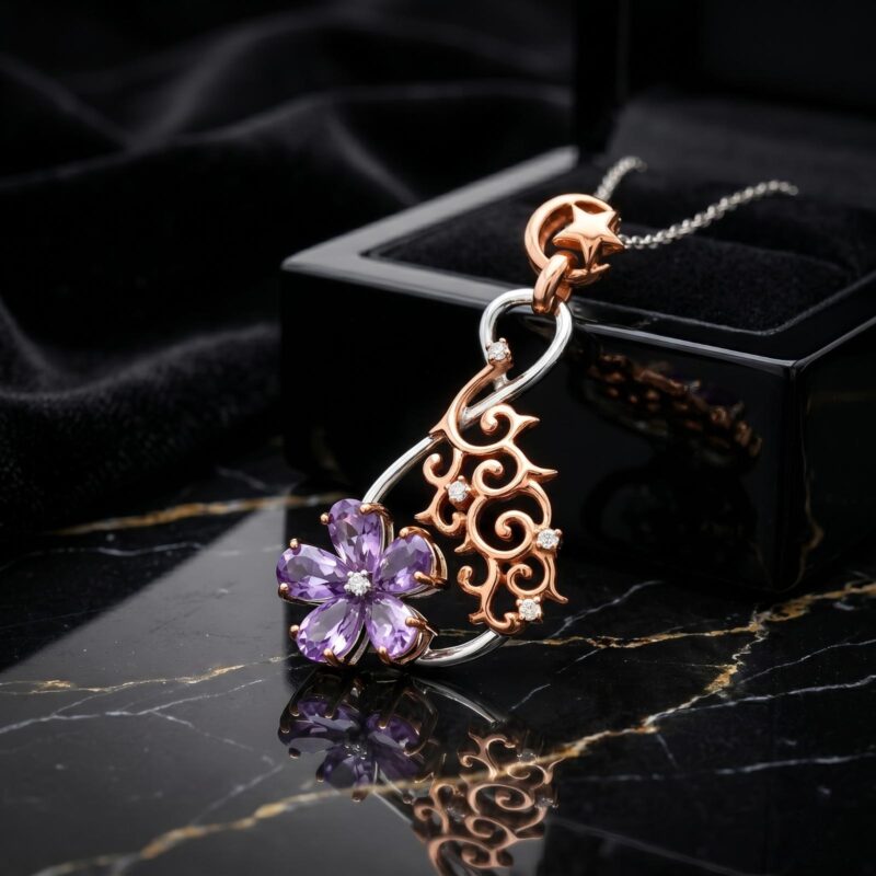 Celebrate Love and Elegance with Lab Grown Diamond Necklace in 18K Gold by Bafleh Jewellery