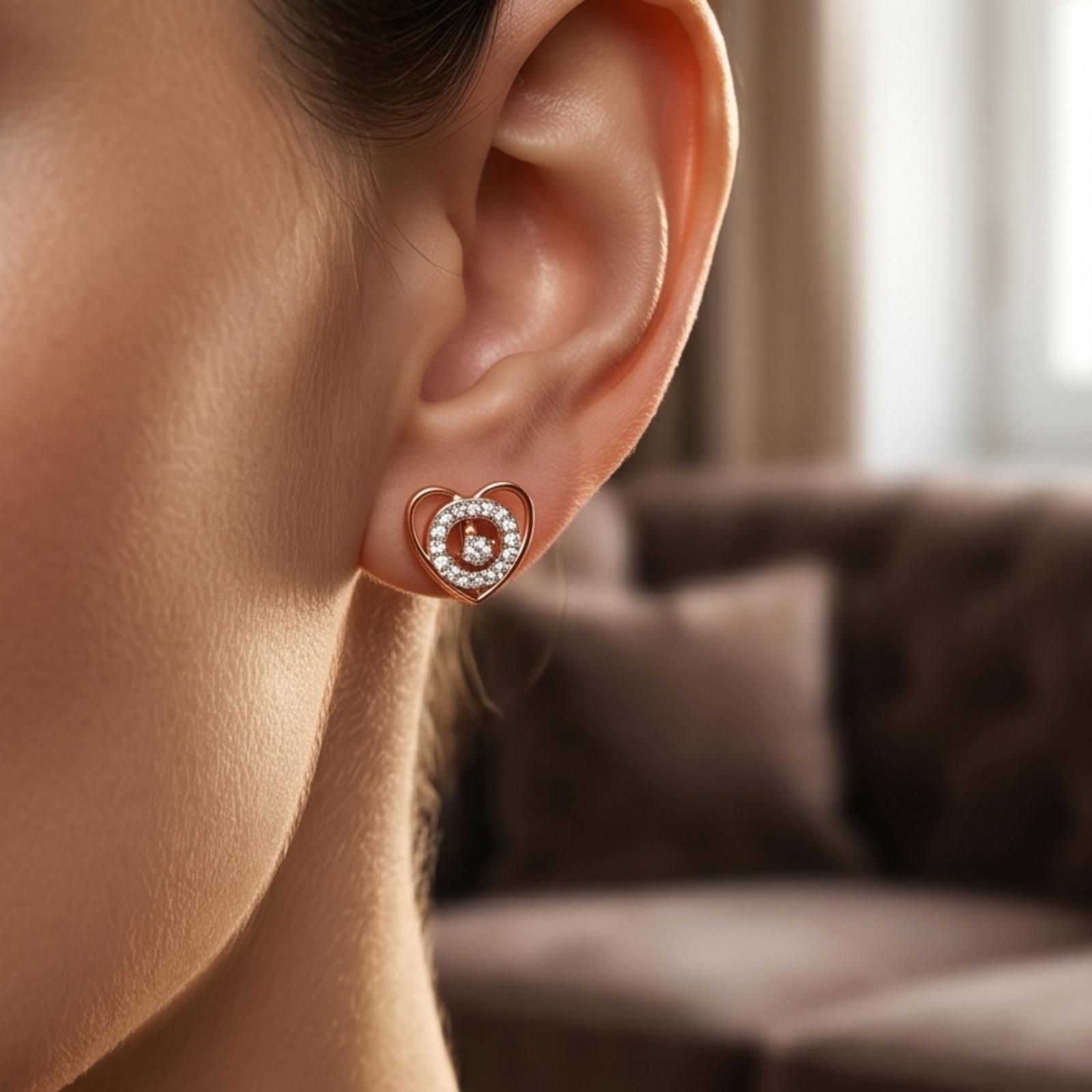 A Touch of Royalty in 14K Gold Natural Diamond Earrings - Image 5