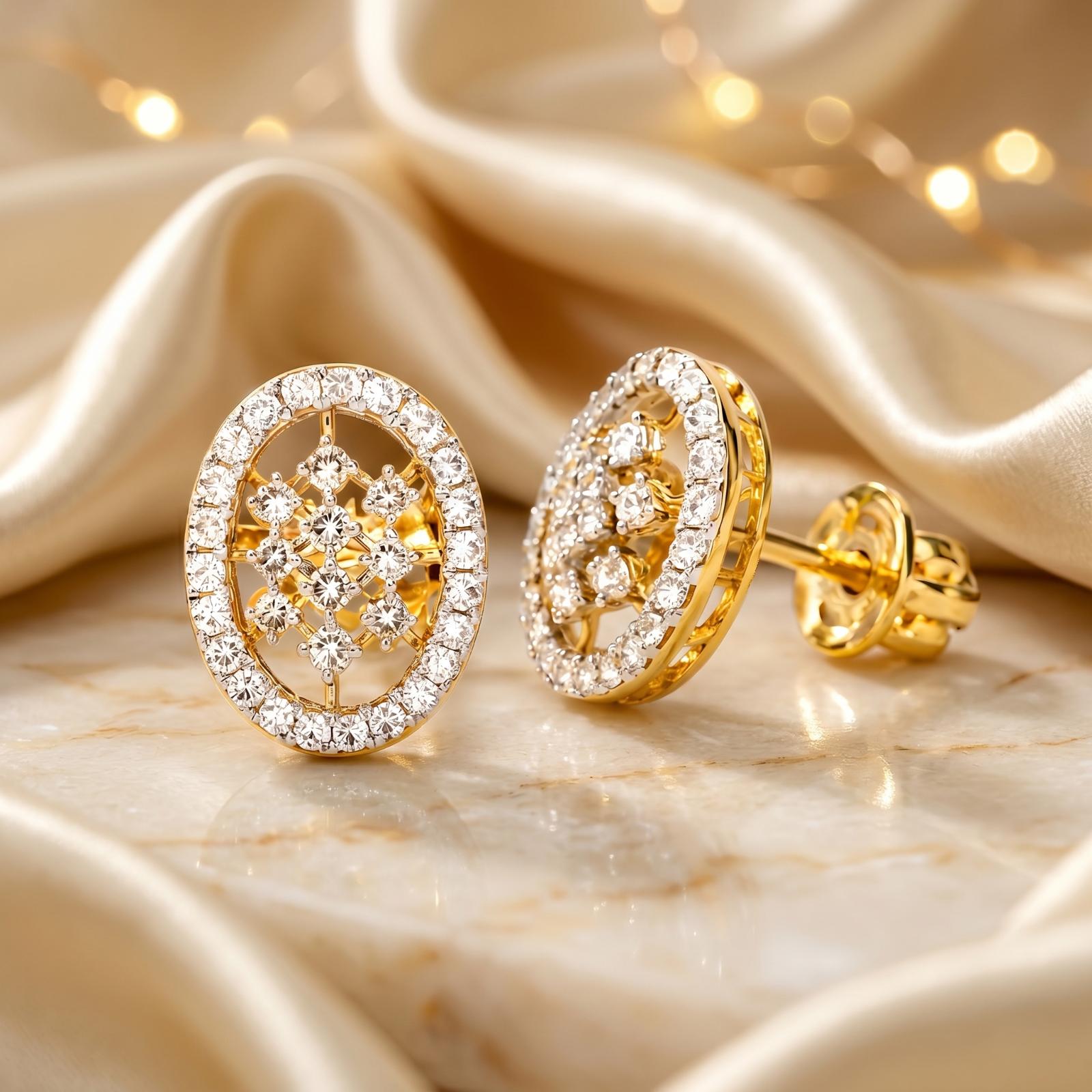 Everyday Luxury with 14K Gold Diamond Earrings
