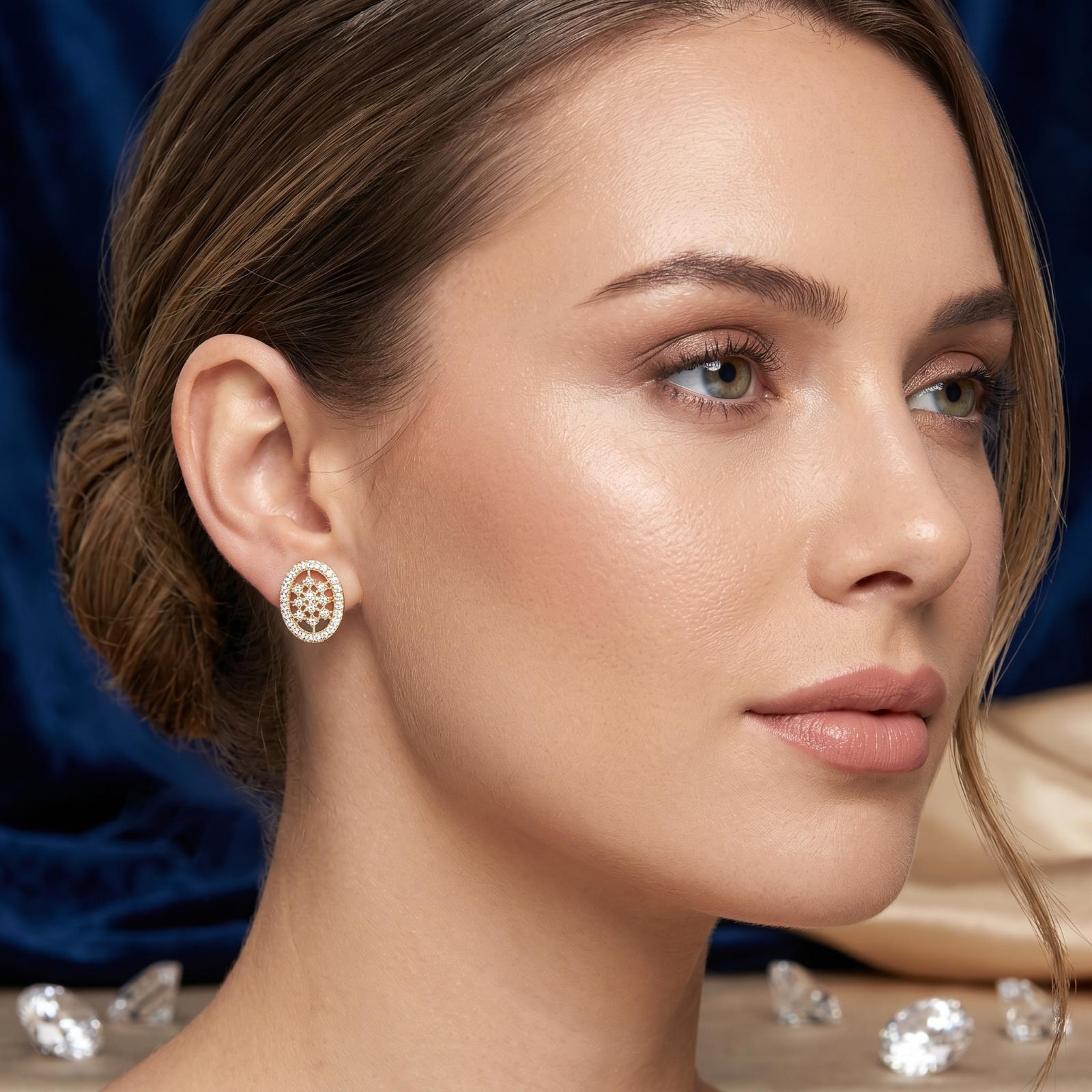 Everyday Luxury with 14K Gold Diamond Earrings - Image 3