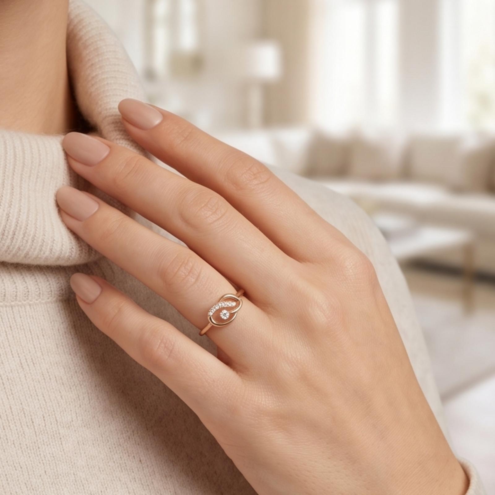 18K Rose Gold Natural Diamond Ring with IDT Certification - Image 3