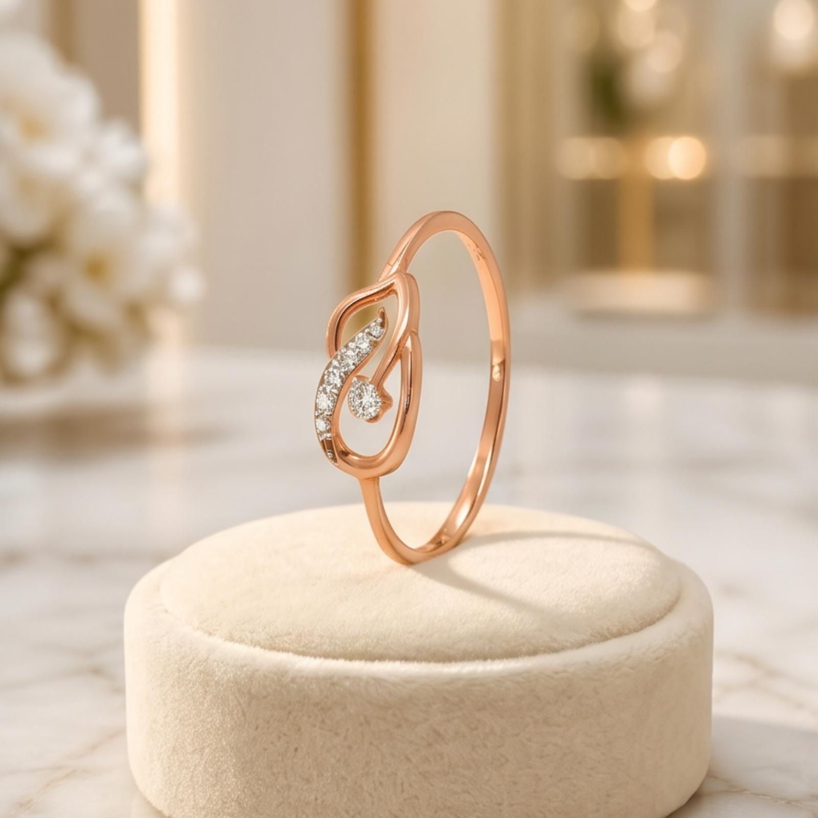 18K Rose Gold Natural Diamond Ring with IDT Certification - Image 5