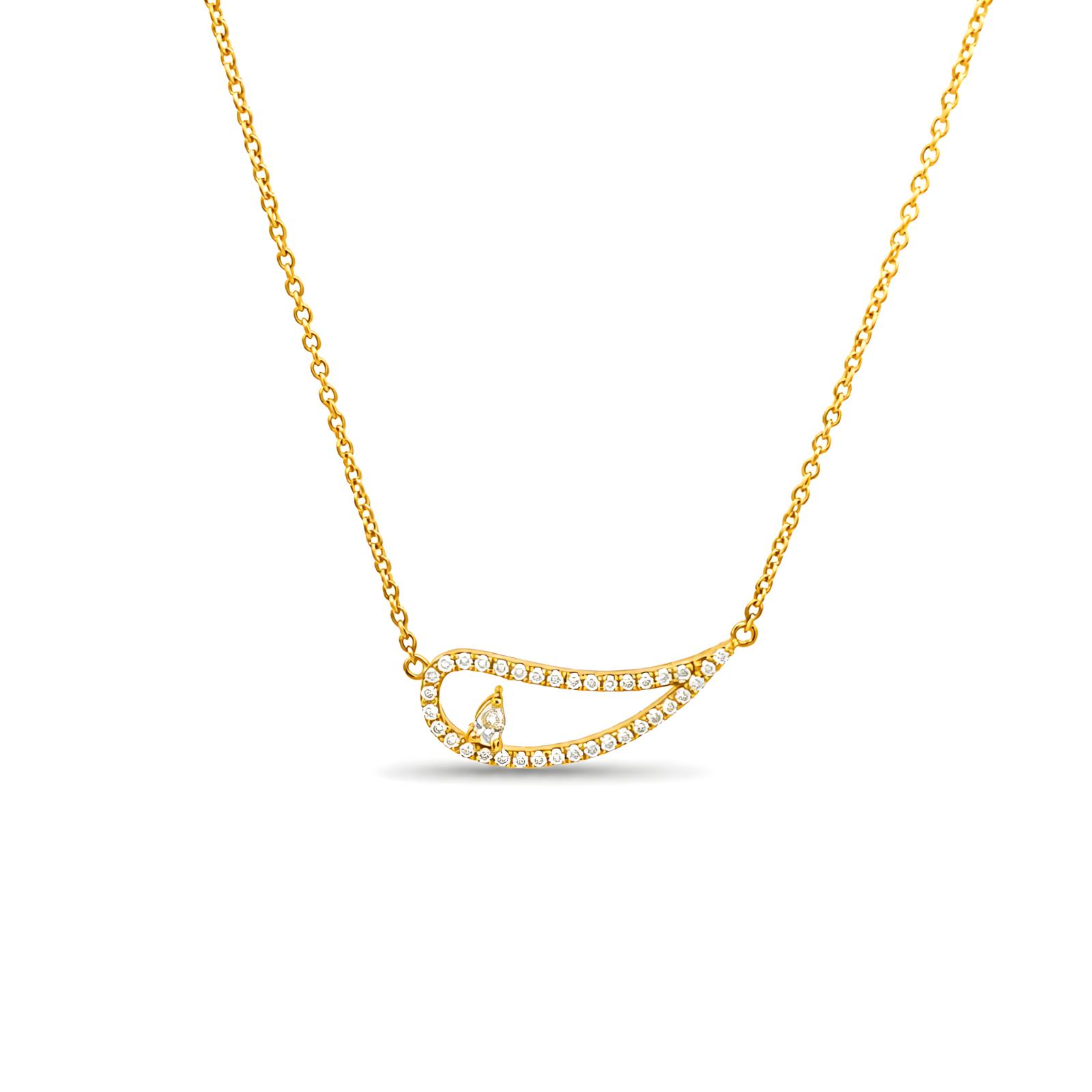 Elegant 18K Yellow Gold Diamond Necklace | Natural Diamonds with IGI Certification Bafleh Exclusive - Image 3