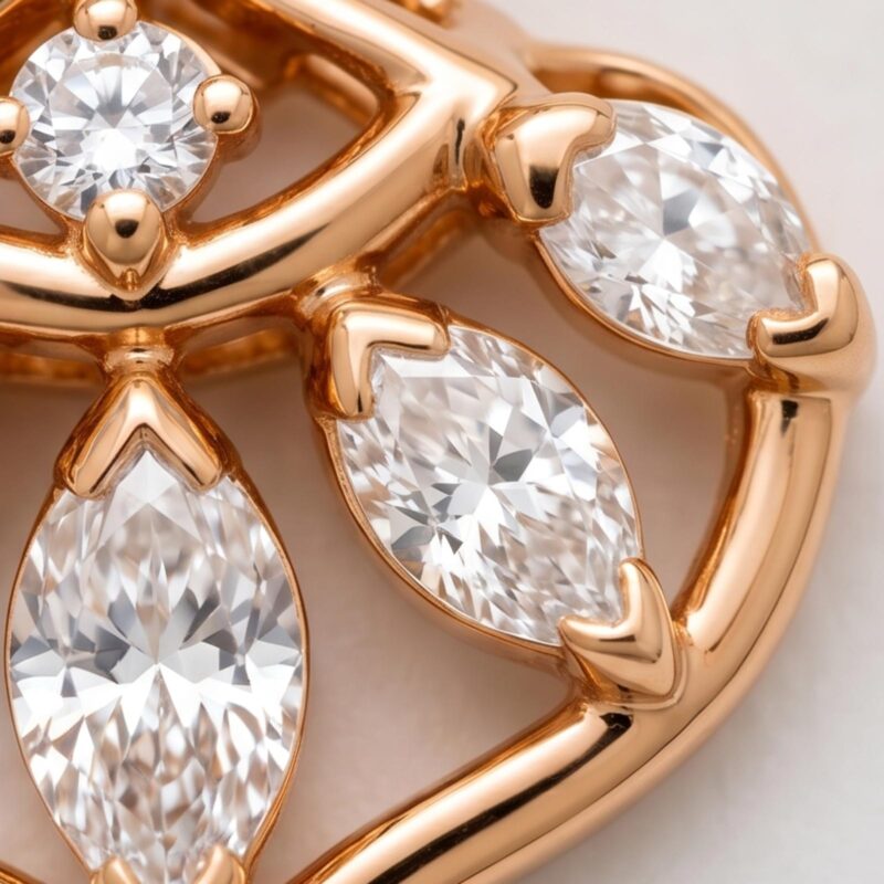 Alternative view of Modern 18K Rose Gold Natural Diamond Pendant IDT Certified Sparkle by Bafleh Jewellery