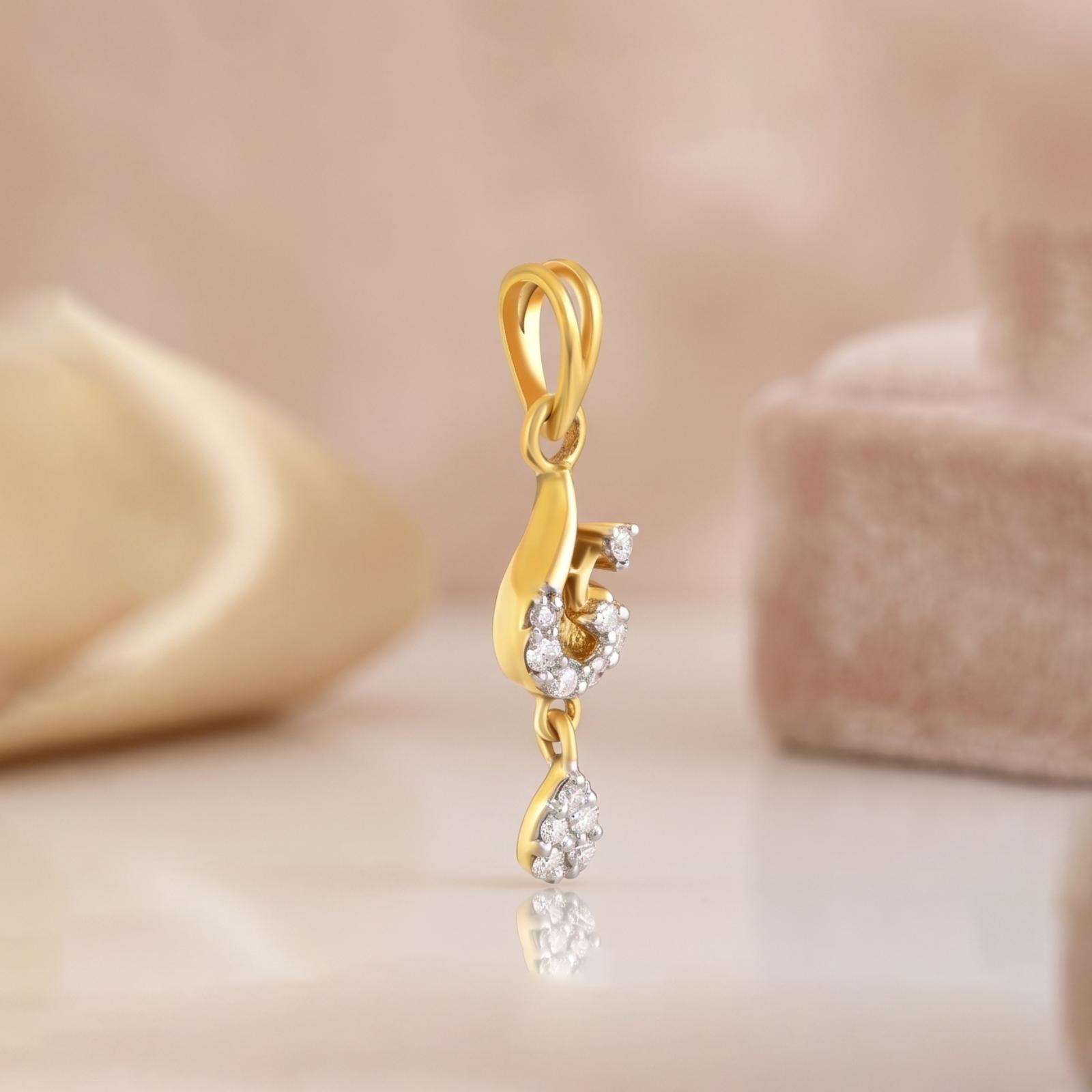 Certified 18K Gold with Diamond Elegance: IDT Diamond Pendant Now Available at Bafleh Jewellery - Image 4