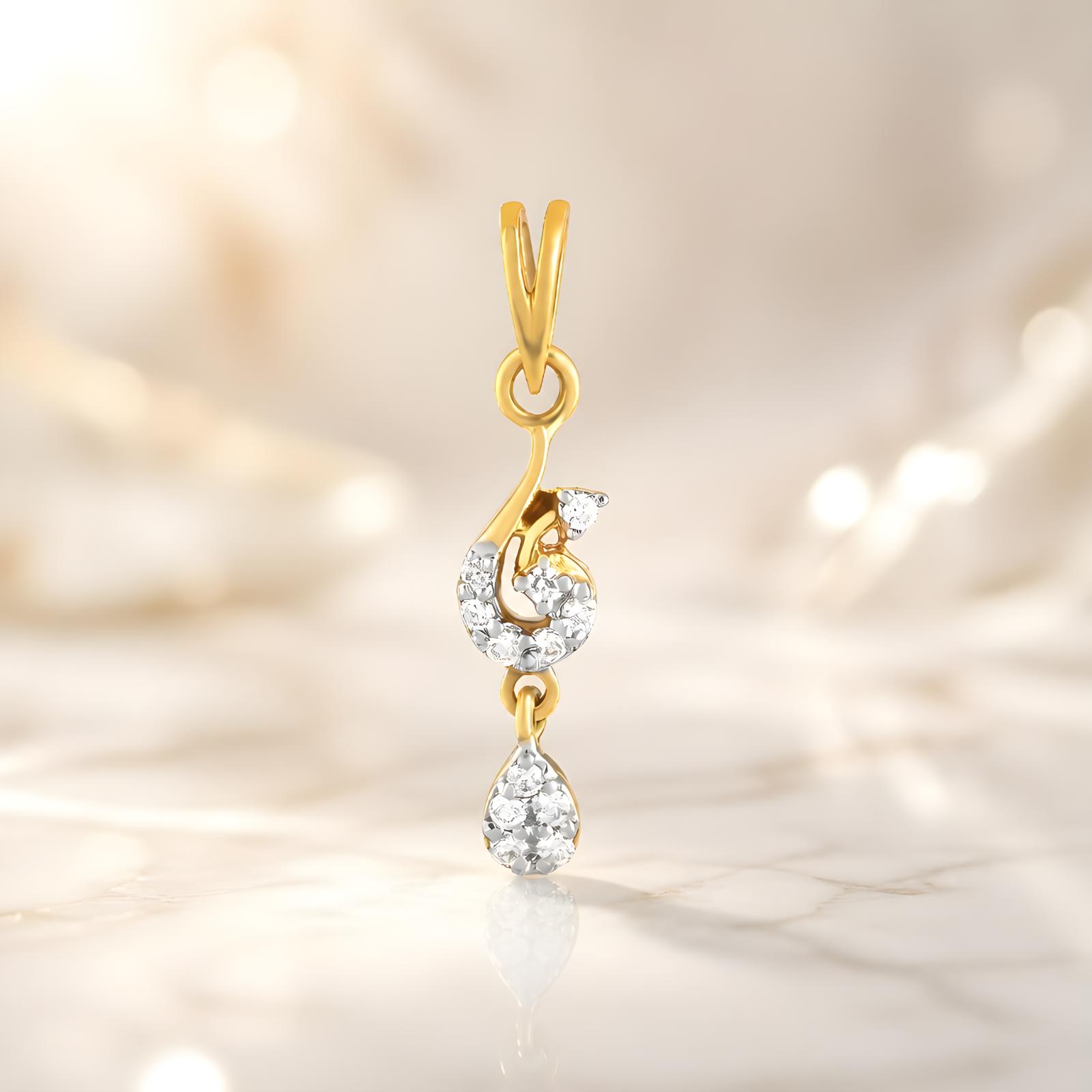 Certified 18K Gold with Diamond Elegance: IDT Diamond Pendant Now Available at Bafleh Jewellery - Image 5