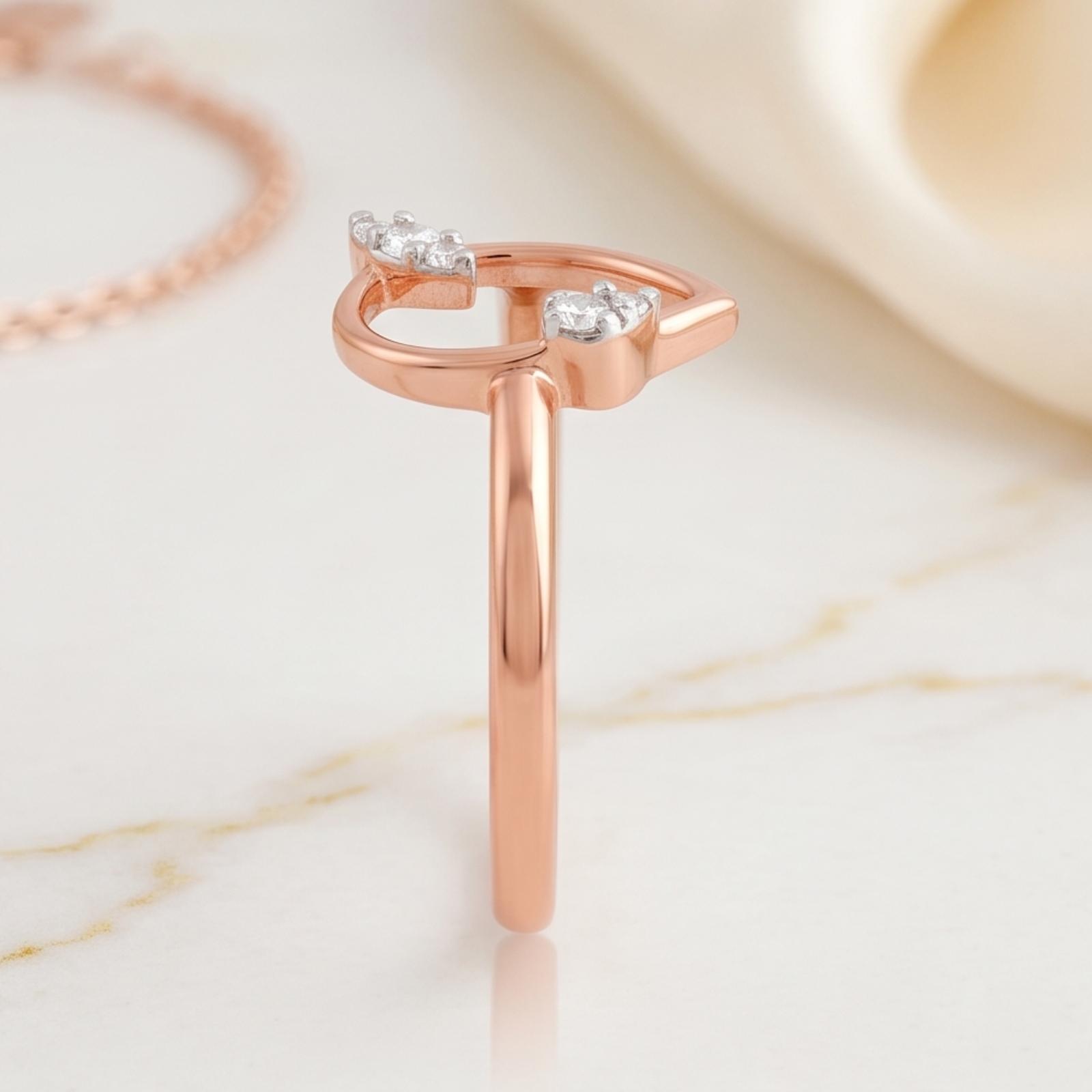 Timeless 18K Rose Gold Natural Diamond Ring by Bafleh Jewellery - Image 4