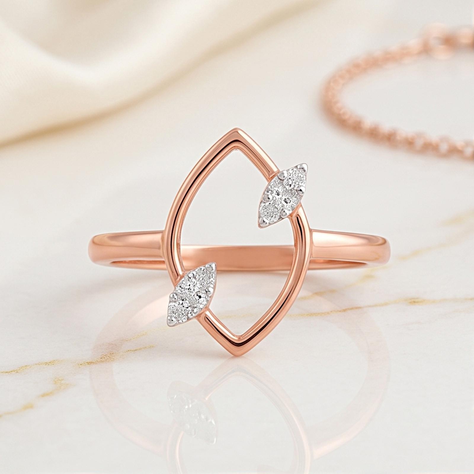 Timeless 18K Rose Gold Natural Diamond Ring by Bafleh Jewellery - Image 2