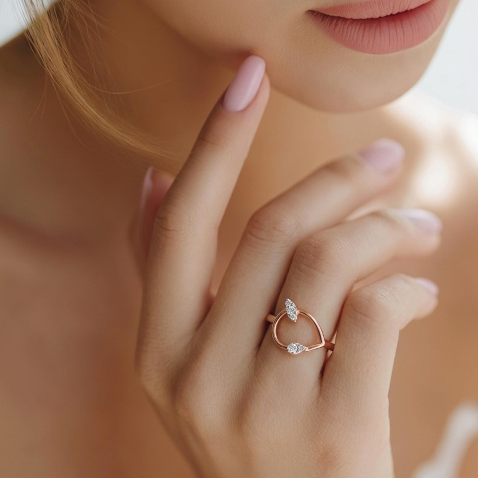 Timeless 18K Rose Gold Natural Diamond Ring by Bafleh Jewellery - Image 3