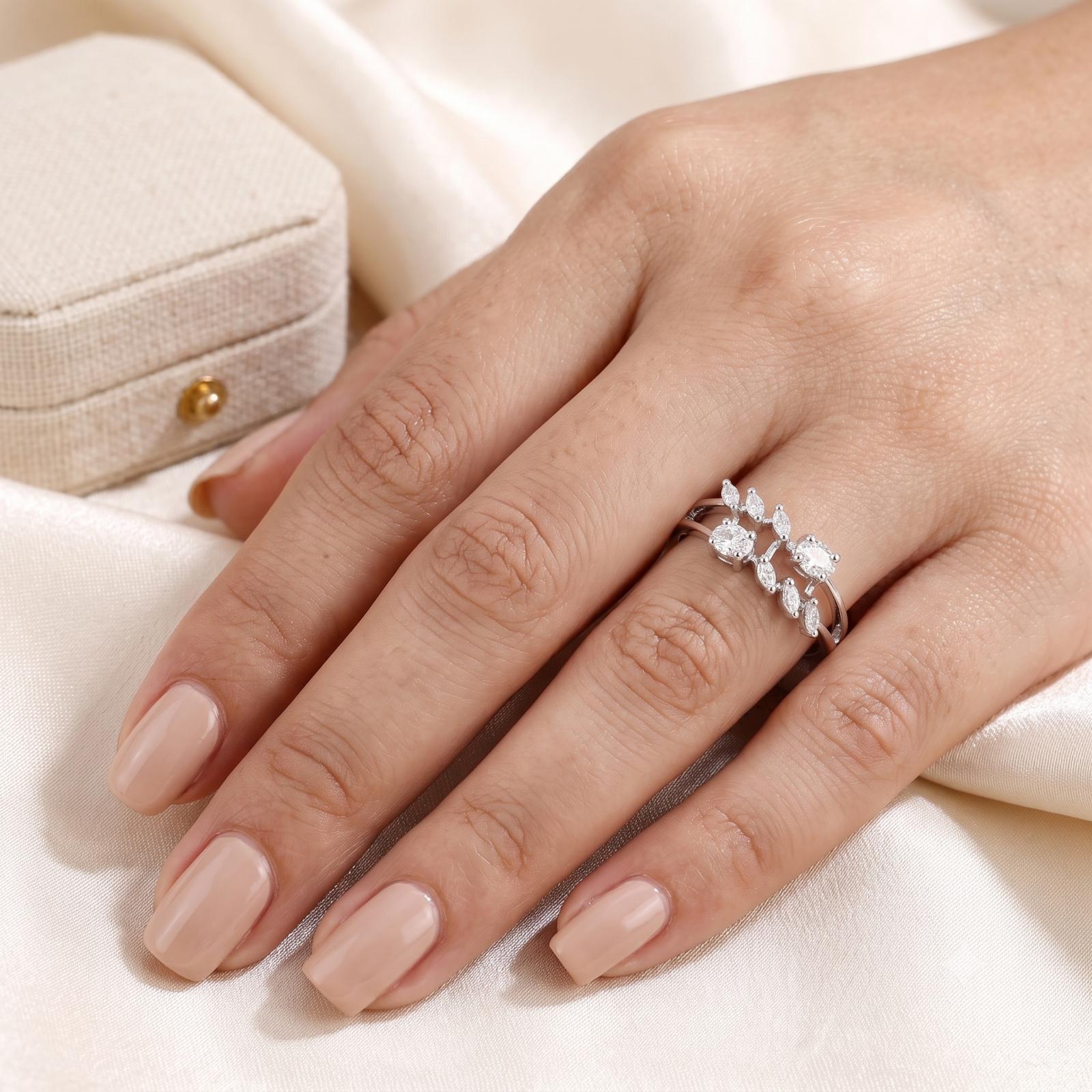 Elegant 18K White Gold Natural Diamond Ring Timeless Luxury by Bafleh Jewellery - Image 3